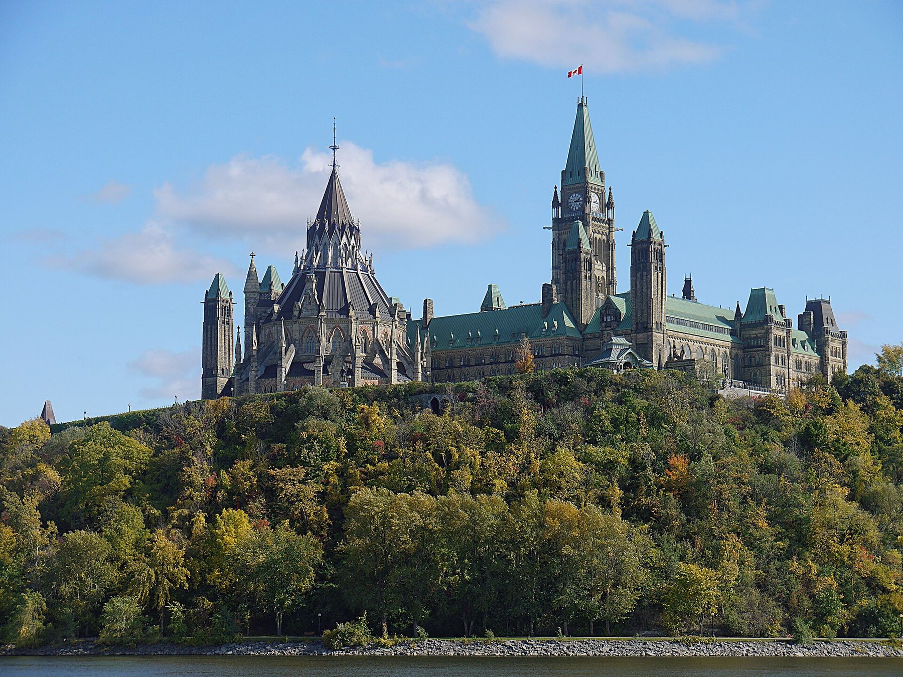 Parliament Hill viewed across the Ottawa River